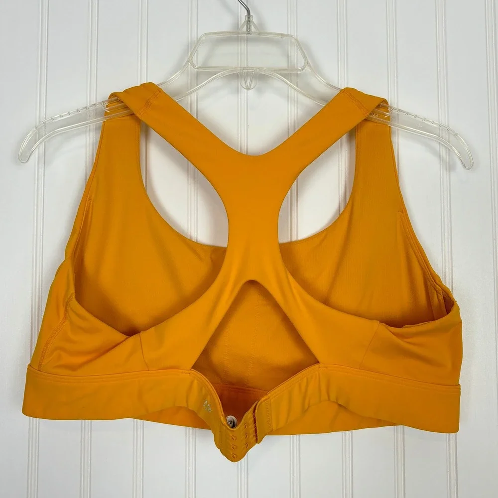 Athleta Sports Bra Womens XL Orange Racerback Adjustable Hook Eye Activewear